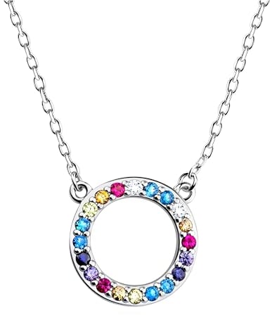 Sofia Milani - Damen Halskette 925 Silber - mit Zirkonia Steinen - Kreis Anhänger - N0752