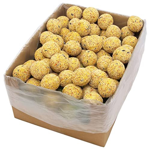 Gecheer Cartón de 200 de Bolas de Grasa para Pájaro/Animal Salvaje (18 kg), Bolas de Insectos Bolas de Grasa para pájaros Silvestres