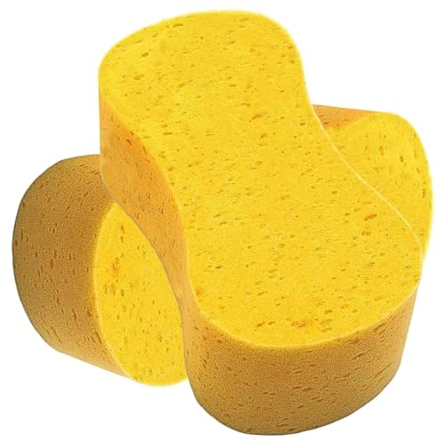 RSYHVG Jumbo Sponges,2 Pack Car Sponges,Washing Windows and Anti Scratch Technology,Perfect For Wheels, Windscreen & Bodywork For Car Cleaning (2PCS Yellow)