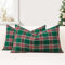 JOTOM 2er Set Weihnachten Schottisches Karo Kissenbezüge, Dekorative Plaid Tartan Wurf Kissenbezug Sofakissen Dekokissen Zierkissenbezug für Wohnzimmer Schlafzimmer Deko (40x60cm, Grün+Rot)