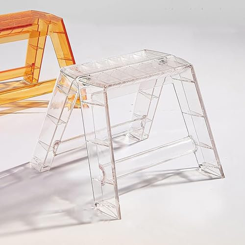 Marchepied pliable en acrylique - Portable - 1 marche pour adultes - Chaise transparente idéale pour l'intérieur et l'extérieur - Tabouret pliable facile à ranger