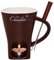 Gwezmxs Keramik Schokofondue Tasse Set mit Gabel - 200ml, Braun