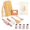 Lot de 12 couteaux en bois pour enfants - Pour une cuisine réaliste - Ustensiles de cuisine Montessori pour les tout-petits et les enfants de 2 à 10 ans - Rose