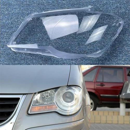 WBWBB Scheinwerfer Lampshade für VW Touran 2008–2010, Frontscheinwerfer-Objektivabdeckung Autogehäuse Scheinwerferglas Objektiv Abdeckung Klar,1 Piece Left
