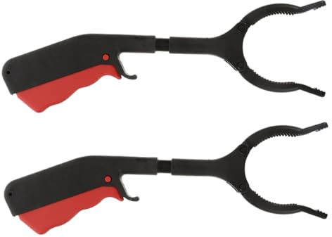 DECOMELODY Müll Greifzange Greiferwerkzeug 28cm aus Eisen und Kunststoff 2 Stück Leicht und Handlich Platzsparend und Tragbar für Senioren und Personen mit Rückenproblemen