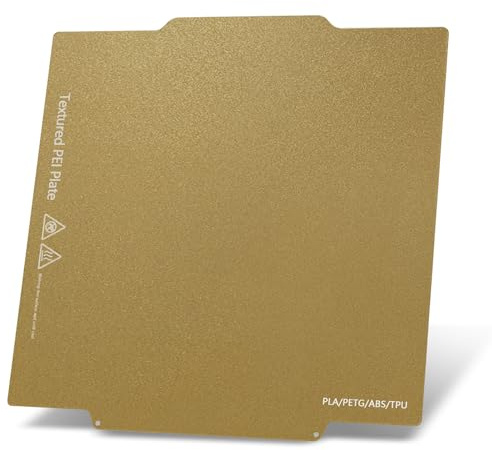 Creator 5 Bauplatte Beidseitig Textur Platte PEI Folie Abnehmbares Heizbett | Hervorragende Haftung Flexible Federstahlplatte für Flashforge Creator 5 Pro 3D-Drucker (Gold)