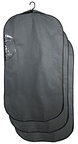 Zollner24 3er Set Kleidersack, 60x114x10 cm, atmungsaktiv, Sichtfenster