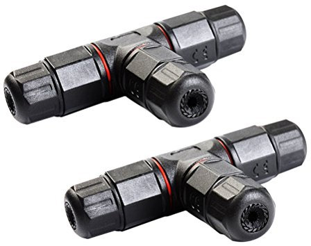 BESTOMZ Electrical Junction Box 3 Way Cable Connector Sleeve Waterproof IP68 Outdoor Pack of 2