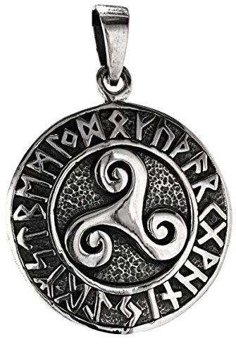 Kiss of Leather Triskelen Anhänger mit Runenring aus 925 Sterling Silber Nr. 328