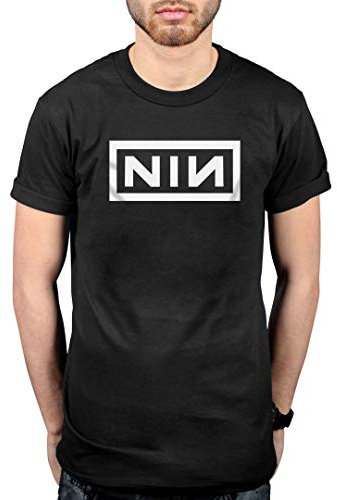 Official Nine Inch Nails Classic White Logo T-Shirt, XXL, Black