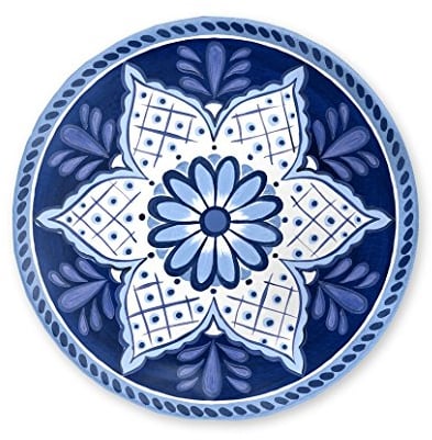 Emporio Zani Touch Mel Santorini Piatti Dessert 4pz Assortiti 100% melamina Colore Bianco/Blu