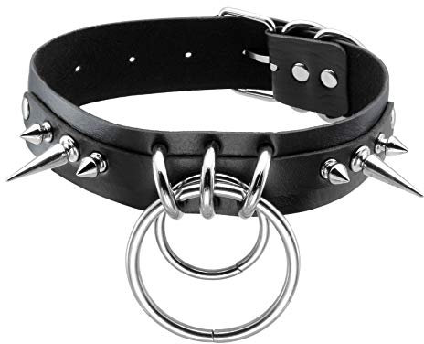 JJDreams Gothic Choker Herz Punk Choker Choker Halsband Schwarz Choker Leder Damen Spike Choker Ring