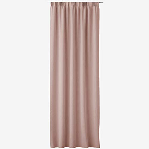 JEMIDI 2X Vorhang Blickdicht 140x250cm - 2er Set Gardine mit Kräuselband Universalband - 100% Polyester Schal lang für Wohnzimmer Schlafzimmer - Altrosa