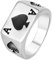 AMDXD Ring Herren, 13MM Verlobungsringe Edelstahl Siegelring Pik-Ass, Für Männer Frauen Bandring Ehering Trauringe, Silber, Gr.57 (18.1)