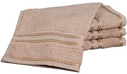 Bentley Priory Linens Supreme Face Flannels for Bathroom 500GSM Super Soft Egyptian Collection Pack of 4 Absorbent and Quick Dry Face Cloth Flannel Towels Set 30 x 30cm (LATTE)