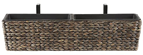 Beliani Rechteckiger Balkonkasten Braun 80x20x18 cm Landhausstil Kawala