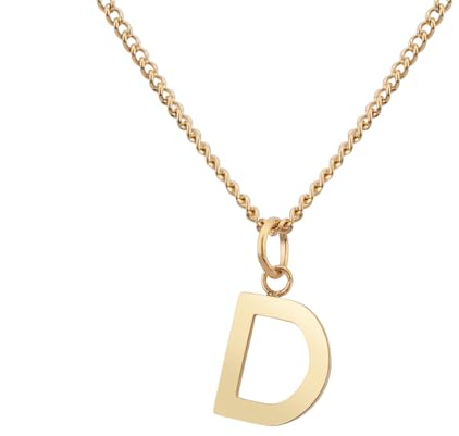 GD GOOD.designs Halskette mit Buchstabe in Gold mit 18 Karat Vergoldung I Buchstabenkette für Damen I Persönliches Geschenk I Goldene Kette mit Letter Anhänger (D)