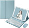 Keyboard Case for Samsung Galaxy Tab S8/S7 11 with Mouse，Smart Soft Case with Bluetooth Keyboard，Detachable Wireless Keyboard Tablet Cover with Pencil Holder (Misty Blue)