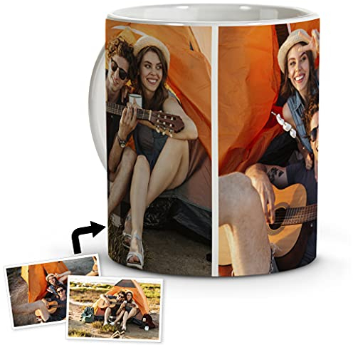 Tazas personalizadas con foto. Taza personalizada. Tazas desayuno originales. Taza de cerámica. Regalos personalizados. Hasta 4 fotos. COLORES a ELEGIR. 2 FOTOS