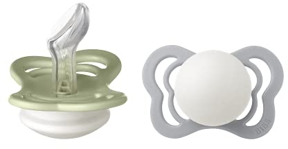 BIBS Couture Schnuller 2er-Pack, BPA-frei, Kiefergerechte Form. Silikon, Größe 1 (0-6 Monate), Sage/Cloud Night