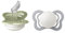 BIBS Couture Schnuller 2er-Pack, BPA-frei, Kiefergerechte Form. Silikon, Größe 1 (0-6 Monate), Sage/Cloud Night