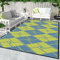 ARSUK Outdoor Plastic Rug (210 x 150 cm) - Weatherproof, Indoor and Outdoor Use, Ideal for Garden, Camping, Patio, Balcony Carpet, Picnic, Backyard, Lightweight, Foldable, Recyclable Material