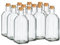 TIENDA EURASIA - Botella de Cristal Frasca - Pack 12 Frascos de Vidrio con Tapon de Corcho - Transparente - Disponible en Varias Medidas (500 ml / 12 uds)