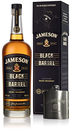 Jameson Black Barrel Whiskey, Astucciato con Fiaschetta in Regalo, vol 40%, 70CL