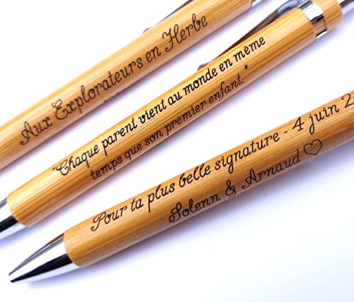 Stylo personnalisé en bois, cadeau témoin de mariage, baptême