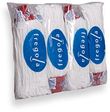 Fregola 4 mopas Pack mopa Tejido Spunlace Blanco, 35x28x8 cm, 4 Unidades, HPT00017