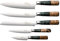 Katana Saya Elements 6 Piece Kitchen Knife Set, Rainforest Green - High Carbon VG-10 Damascus Steel for Extreme Toughness & Sharpness – Natural Olivewood & Resin Handle