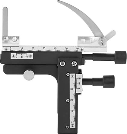 Nikou Beweglicher Mikroskoptisch, professionelles Mikroskopzubehör Aufsteckbarer mechanischer Tisch X-Y-beweglicher Tischmessschieber mit Skala für Mikroskop, Kunststoff, Metall