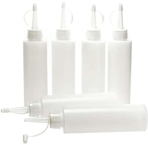 Baker Ross FC924 Needle Tip Squeeze Bottles - Pack of 6, Precise Paint Application, Craft Supply for Kids and Adults