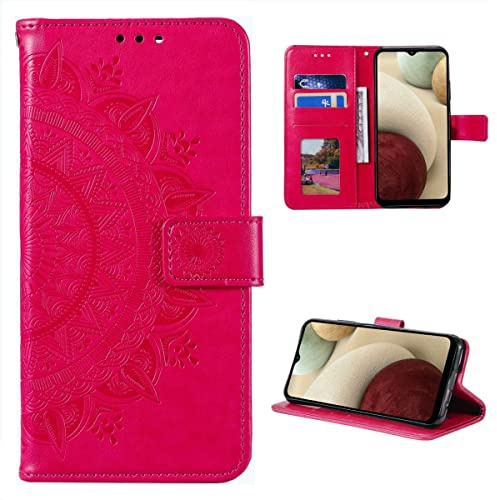 CoverKingz Klapphülle kompatibel mit Samsung Galaxy M33 5G - Schutzhülle mit Kartenfach zum aufklappen - Klapphandyhülle Case klappbar Motiv Mandala Pink