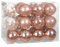 Casaria Set de 24 Boules de Noël Ø 7 cm en Plastique Transparent avec déco Personnalisable Décoration Sapin Or Rose