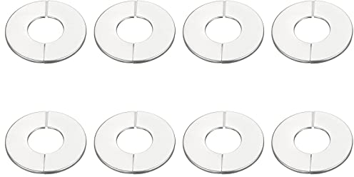 sourcing map 8 Stück Wand-Split-Flansch, 201 Edelstahl, runde Rosette für Rohre mit 42 mm Durchmesser