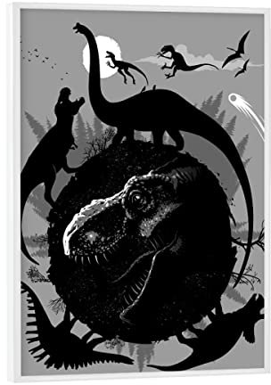 artboxONE Poster mit weißem Rahmen 18x13 cm Tiere Prähistorischer Kreis - Bild prähistorisch Jura Kreis