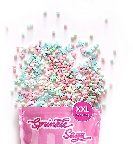 GoodBake Streuselmischung Miami Vibes (227g) - bunter Streusel-Mix mit Palmen & Flamingos - essbare Zuckerstreusel zum Dekorieren & Verzieren - Sprinkle Saga