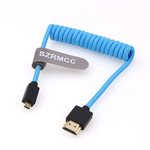 SZRMCC 8K 2.1 Micro HDMI a HDMI Cavo intrecciato ad alta velocità per Go-Pro Hero 3/4 Canon EOS M5 Sony A6000 A7III RX10 Nikon B500 Z6 Raspberry Pi 4 Atomos Ninja 2 Monitor