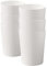 Cetomo 7.2L*6 Plastic Waste Paper Bin, Trash Can, Small Bins, Bedroom Bin, Round Waste Basket with Solid Stripe for Kitchen Rooms, Nesting, Matte, Frosted, Minimalist, Open Top, White, 7.2L(6 Pack)