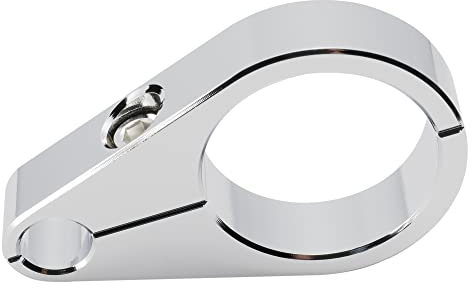 MoKitDora 1.25 Handlebar or Frame Mount Clutch Throttle Cable Clamp or Brake Line Clips for Harley, Chrome