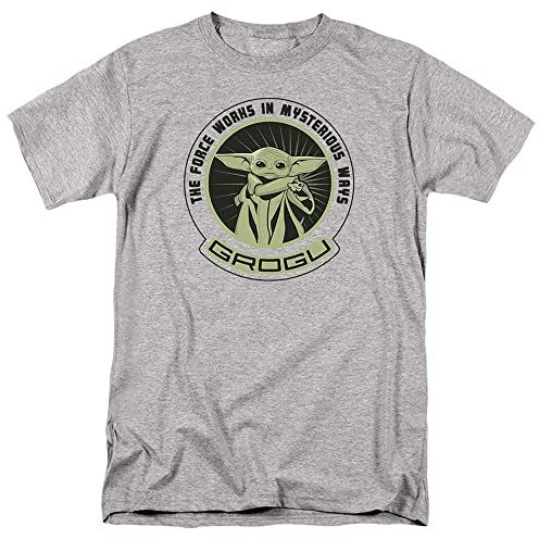 Cotton Soul Star Wars Mandalorian Grogu Mysterious Ways T-Shirt, Grau meliert, grey heather, XL