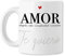 Enamorados (BAOBAB REGALOS - Amor, Te quiero - Taza original de café para regalar en San Valentín para novio, novia, con frase y dibujo, ideal enamorados. Cerámica blanca)