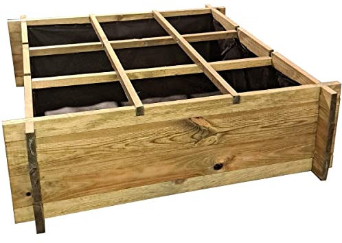 Habitat et Jardin Carré Potager en Bois Iris - 90 x 90 x 28 cm