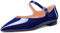 NobleOnly Donna Basso Tacco Heel Chiusa a Punta Mary Jane Pumps Fibbia Ufficio Feste Cute Scarpe 1 CM Heels Blu Navy Verniciata 40 EU