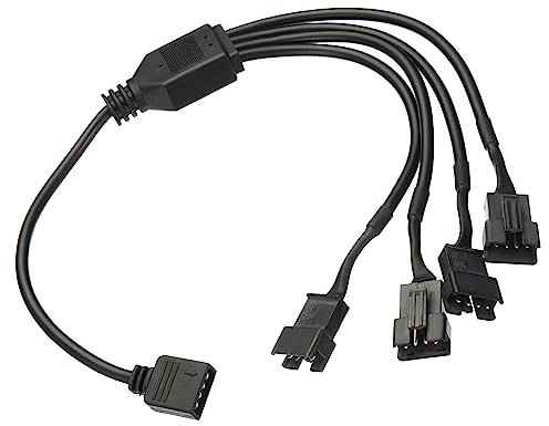 sourcing map ARGB Splitter, 12V 4Pin to SM 4Pin Male Extension Cable Adapter Connector Addressable for PC Fan Power Computer Chassis Motherboard, 1 to 4 Style