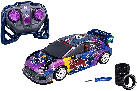 Nikko 10400 Voiture télécommandée M-Sport Ford Puma 28 cm, avec kit supplémentaire de pneus et Tournevis, Voiture de Rallye RC avec télécommande 2,4 GHz, portée de 30 m, à partir de 6 Ans
