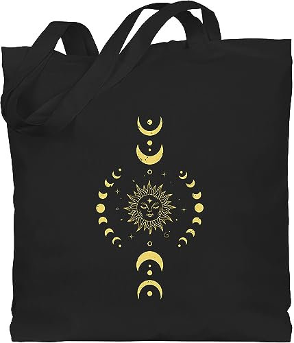 Baumwolltasche - Taschen - Yoga Namaste Mandala Chakra - Unisize - Schwarz - tasche joga jutebeutel meditation beutel geschenke stoffbeutel fans stofftasche für tragetasche alles motiven mit
