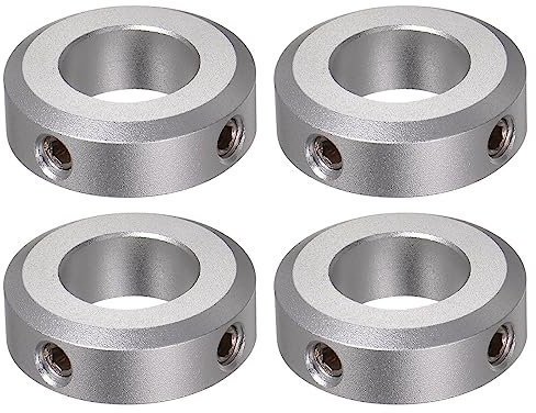 QUARKZMAN 4pcs Bague de Réglage Bague Arrêt d'axe Butée Arbre Collier 17mm Alésage Aluminium Alliage 32mm OD, 10mm Largeur pour Roue Brouette Pont Boîte Vitesses CNC