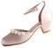 EIGHT KM Scarpe Mary Jane con Tacco Alto da Ragazza Principessa per Matrimonio e Festa EKM7033 Seta Liscia Lucida perlacea Oro Taglia EU 27